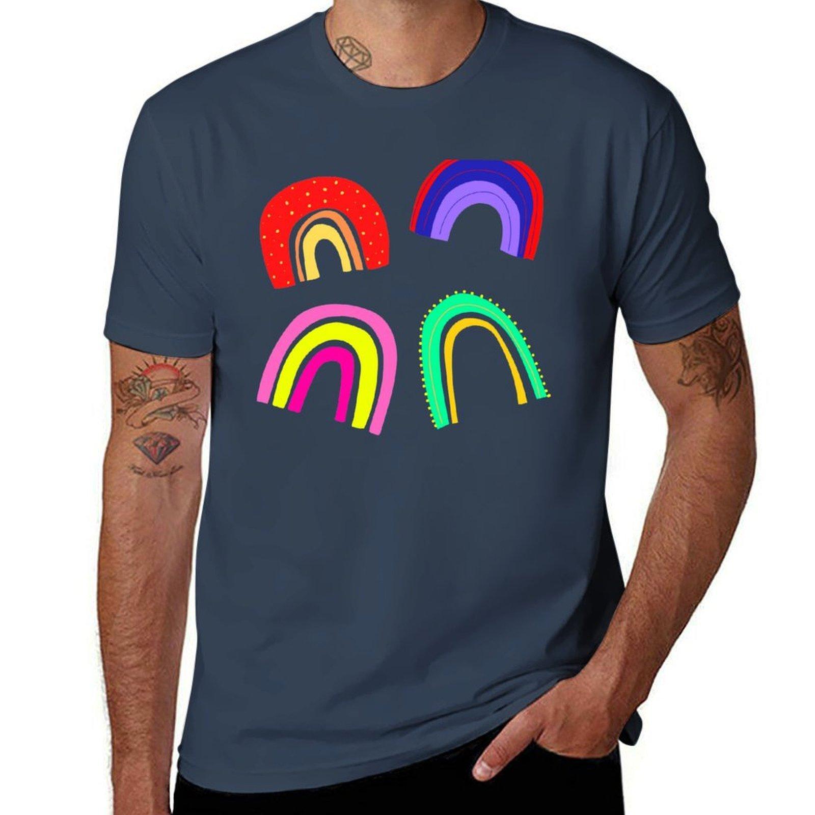 Modern Rainbow TShirt printed t shirts for man t shirt man casual TShirt S