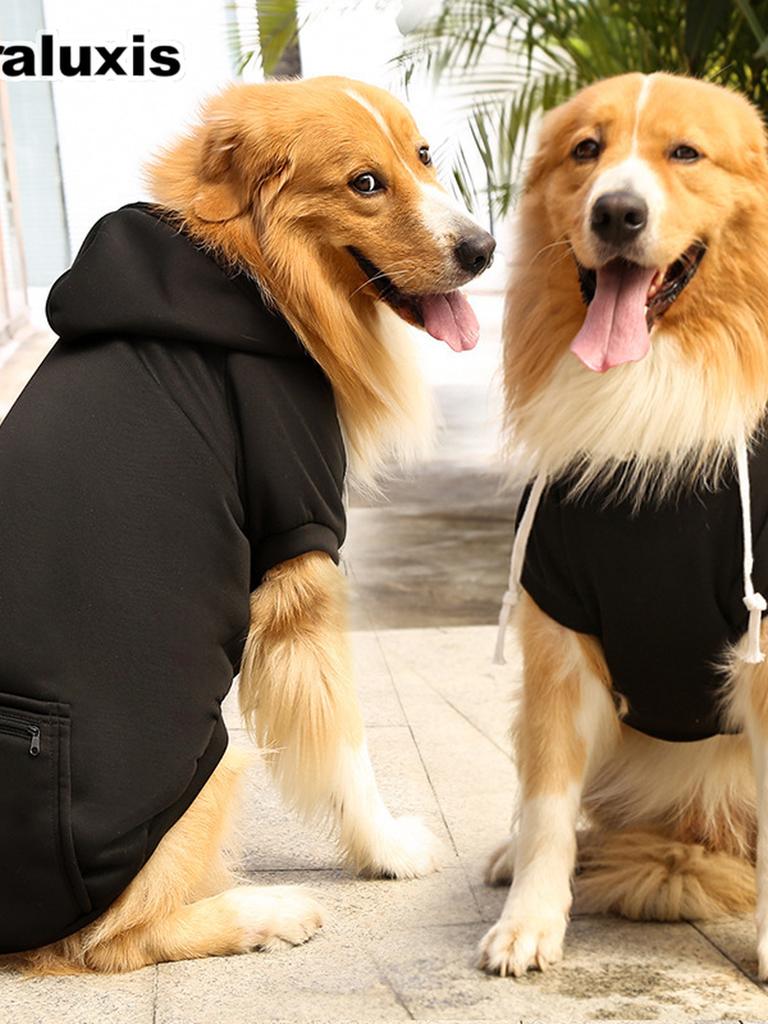 Fall Winter Fleece Golden Retriever Pocket Cat Dog Hoodie for Large Small Dogs Cats Pet Apparel