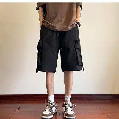 Working Shorts Men's Summer Thin Ice Silk 5-crop Pants Loose Large Size Men's American Sports Beach Pants