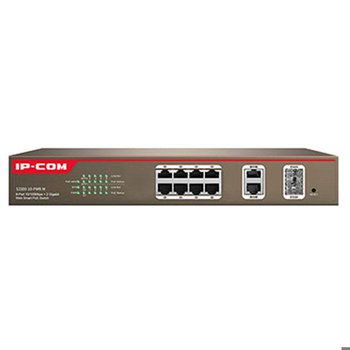 Switch - IP-COM - S3300-10-PWR-M - 8 Ports FE - 2 Ports GE/SFP - PoE Management