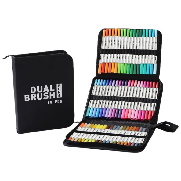 60/72/80/100 Цветов Маркеры для рисования Акриловый маркер Акриловая ручка Двусторонний наконечник Кисть Художественный маркер Ручка Принадлежности для рукоделия