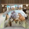 Wild Horse Bedspread Queen/Full Galloping Horse Pattern Quilted Bedding Set Farm Animal Coverlet Set Reversible Rustic Bed Cover