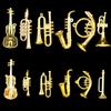 5/10/20PCS Assorted Styles Gold Color Mini Musical Instruments Cello Trumpet Miniatures Party DIY Decorations School Rewards ZYF