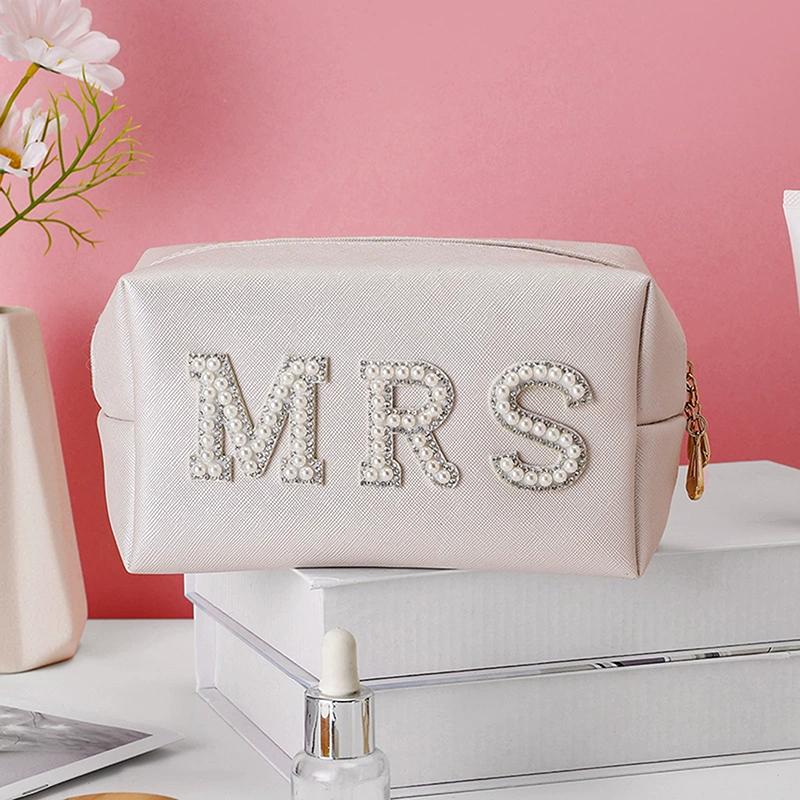 Bride To Be Pearl Makeup Bag Toiletry Pouch Sparkling Pearl Design Hen Party Bachelorette Wedding Gift Decor Supply
