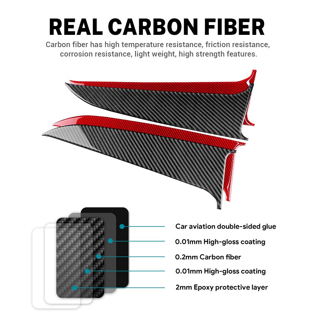 Real Soft Carbon Fiber Sticker For Ford Mustang GT Dark Horse EcoBoost 2024 2025 20226 2027 Car Door Armrest Panel Accessories