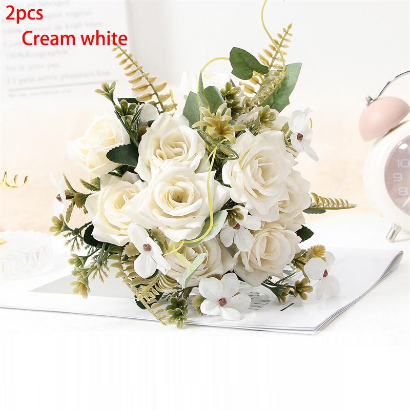 2PCS Artificial flower bouquets, artificial roses, high-end artificial flower bouquets.