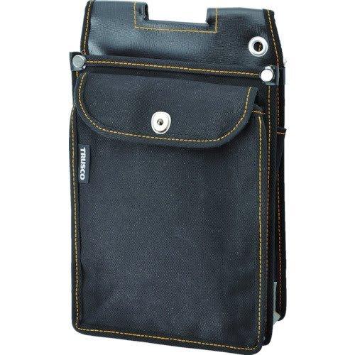 TRUSCO Electrician's Waist Pouch for External Line Work, Front Pocket with Lid, Black, TDO-FL-BK