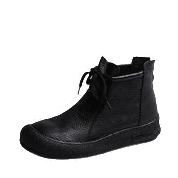 Short boots round head autumn and winter retro soft sole non-slip fashion Martin single boots women's single shoes