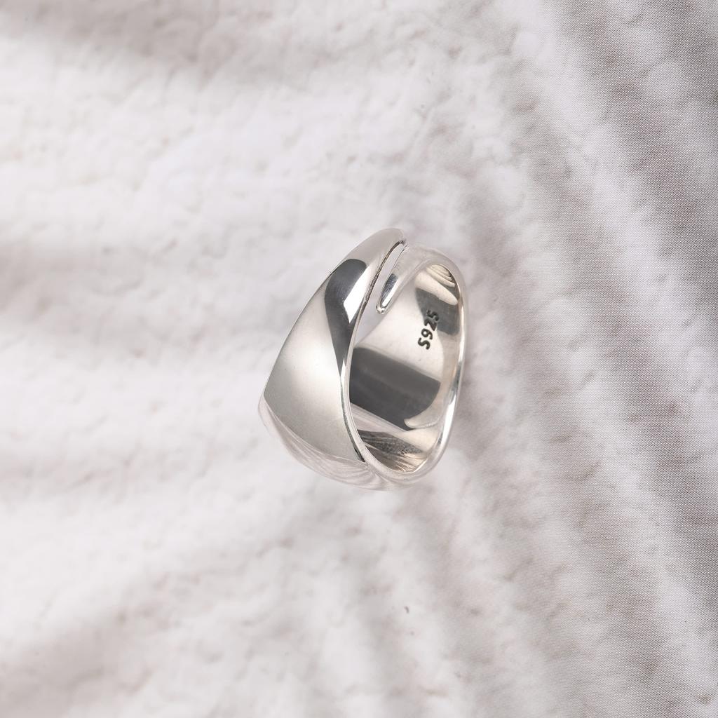 Yooping Men's Silver 925 Ring, Adjustable Size, Retro Craftsmanship, Unisex, A-Style
