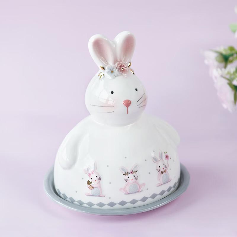 Cartoon Bunny Ceramic Butter Dish
