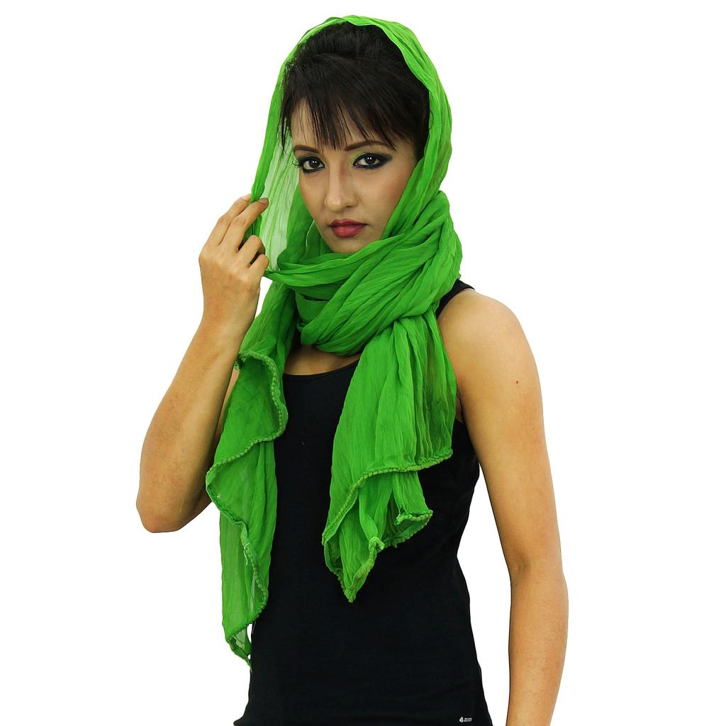 Chiffon Blend Dupatta Long Stole Women Neck Wrap Indian Scarves Chunni