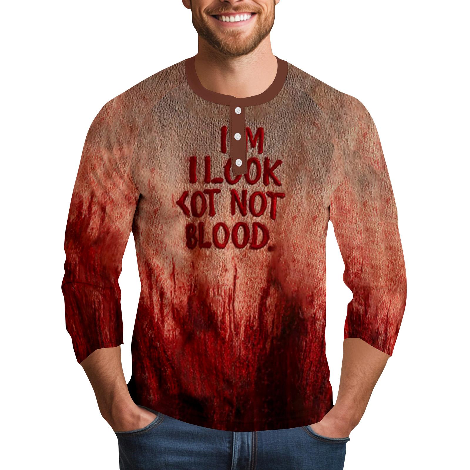 

Мужской Хэллоуинский принт на воротнике, рукав три четверти XL