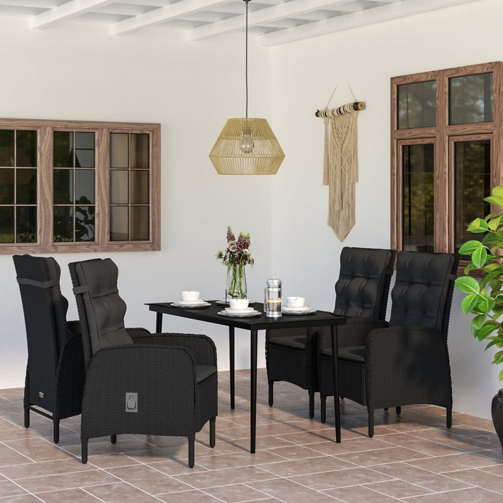 Ensemble à manger de jardin avec coussins 5 pcs
