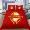 Crest Legacy Custom Name Pattern Bedding Quilt Set Quilt Cover Pillowcase Home Birthday Gift(1 * duvet cover + 2 * pillowcase, without core)