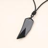 Obsidian Wolf Fang Business Protection from Adjustable for Men and Women [KOAI] Pendant/Necklace, Luck, Evil, Length,