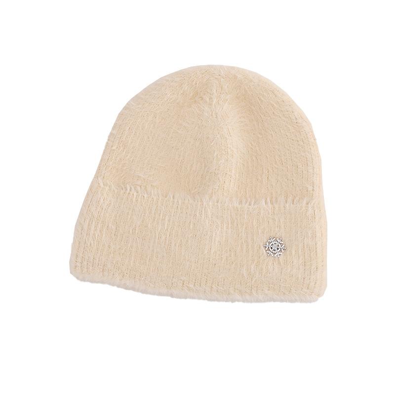 Women's Plush New Korean Knitted Hat for Autumn and Winter Versatile Warm Ear Protection Thickened Fashionable Wool Hat