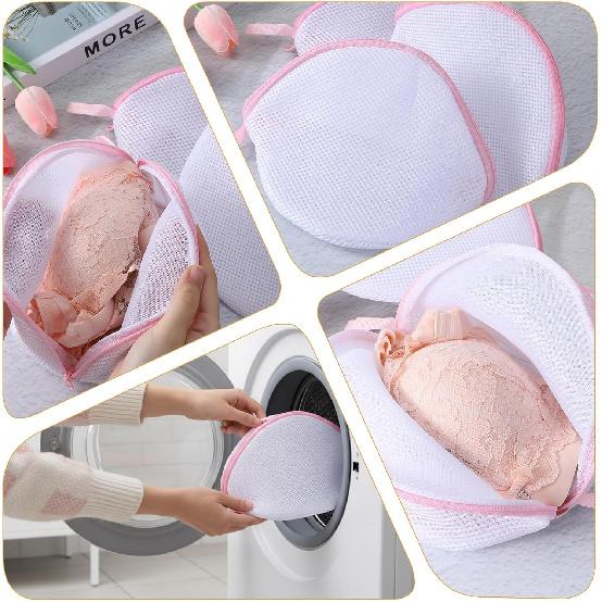 3 PCS Bra Washing Bags, Women Lingerie Bags Wash Large Bra Washing Bag Mesh Bras Washing Bag with Zipper for Laundry Machine Women Delicates