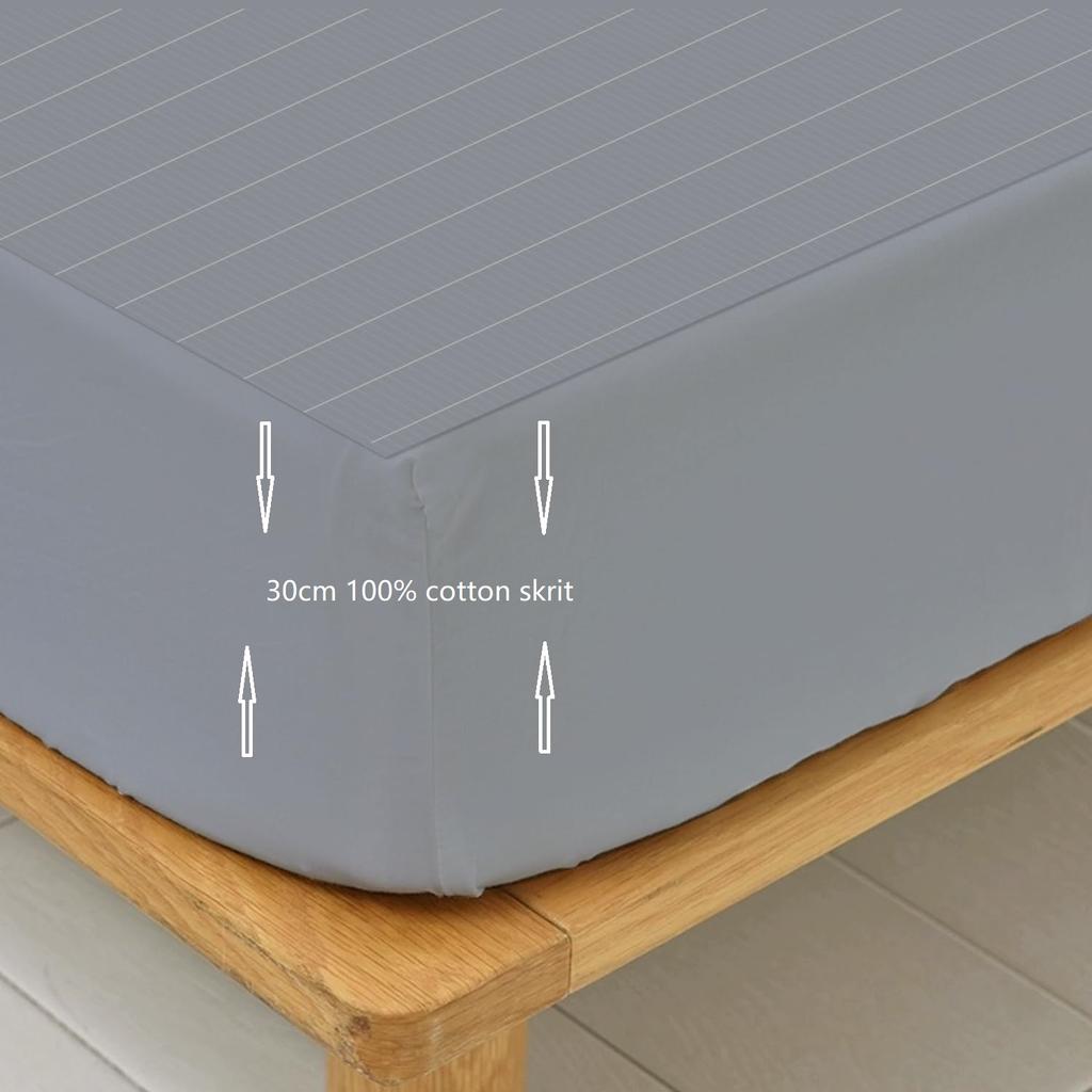 MAXSHARER Earthing Fitted Sheet Organic Cotton with Conductive Silver Fiber Grounding Bed Sheet Fitted Sheet for Nature Wellness