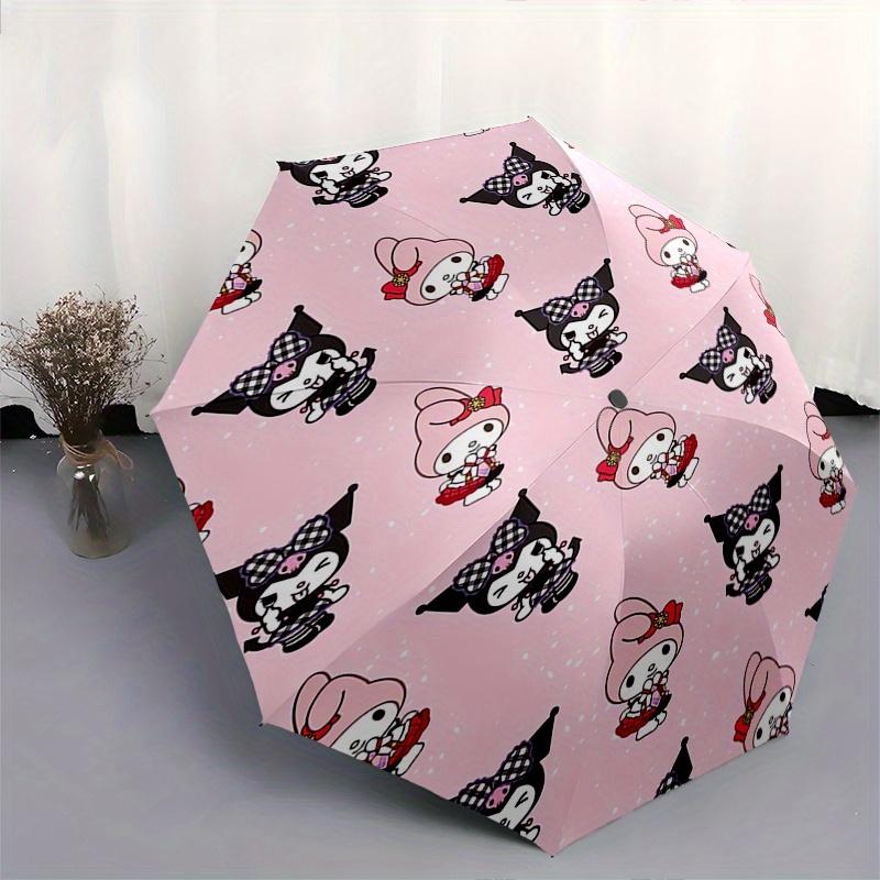 Hello Kitty,My Melody Automatic Folding Umbrella-Simple 8-Rib Design, Bright Cartoon Pattern, Durable Iron Frame, Suitable For Travel, Outdo