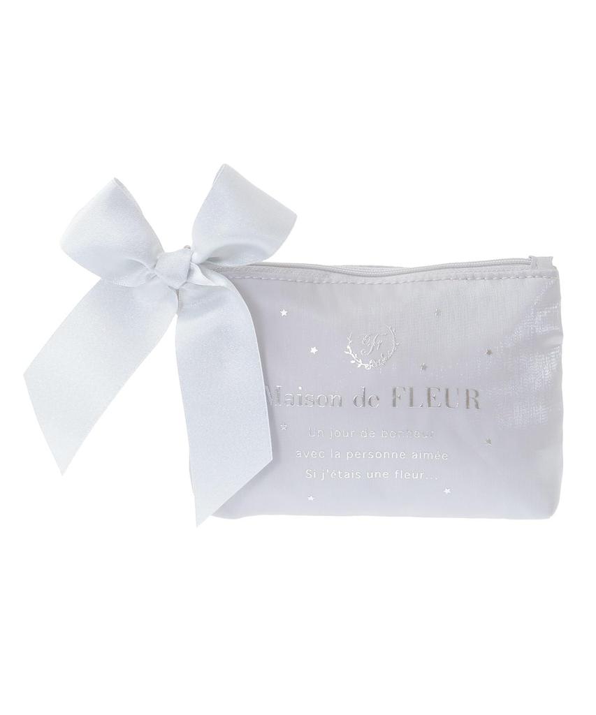 Maison de Fleur Star Shiny Pouch, Grayish Blue, Size F, PouchDrawstring Bag, 08000645000
