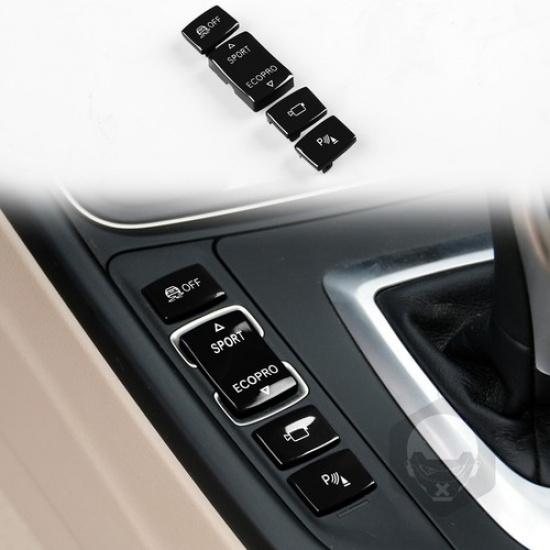 4PCS For BMW 1 2 3 4 Series F20/F21/F32/F30 Black Gear Shift Switch Button Cover