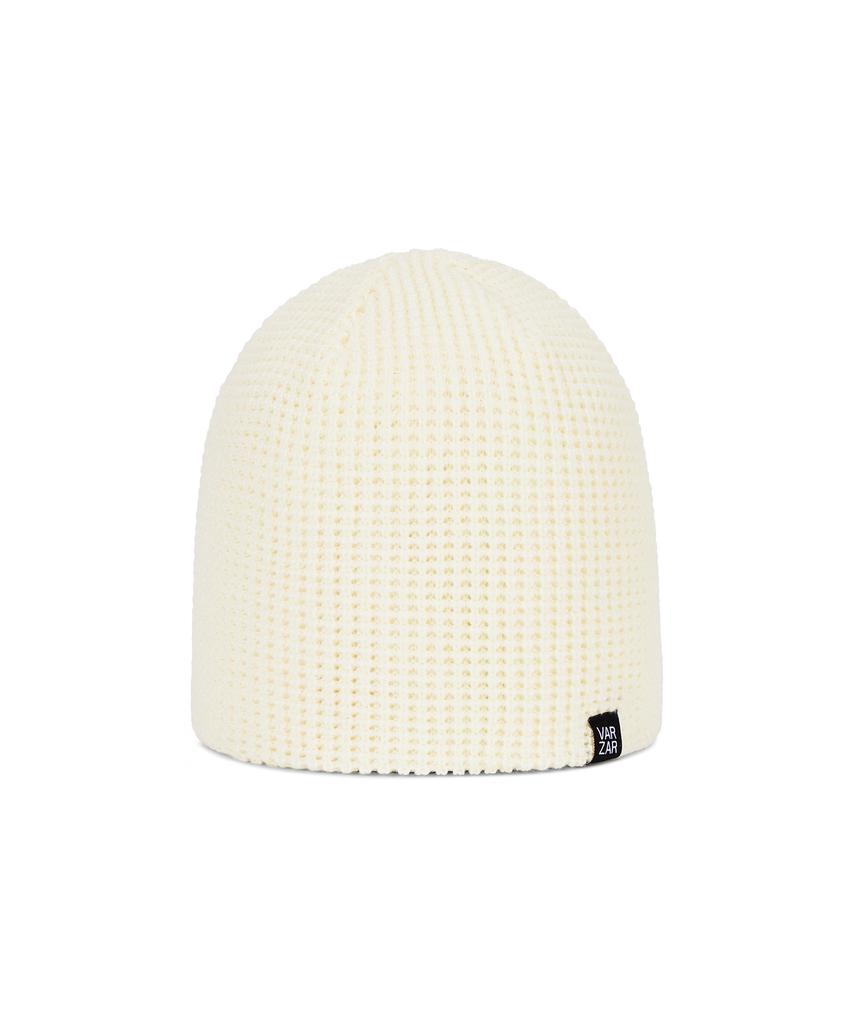 Bajal Va Curved Logo Waffle Beanie Cream