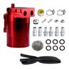 Universally Baffled Aluminum Oil Catch Can Tanks 2-Port Reservoir with Drain Valves Breather Cylinders Filter