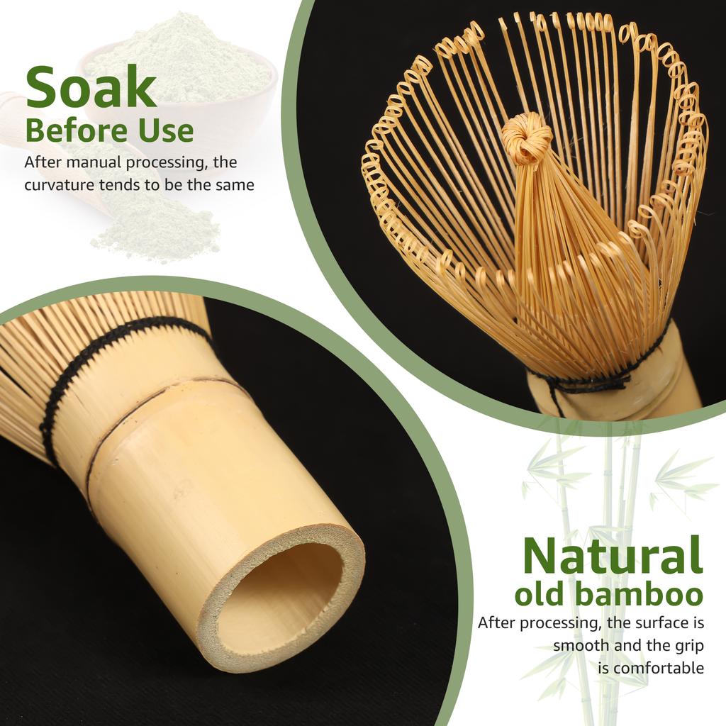 4/7 Pcs Japanese Matcha Tea Set Matcha Accessories with Bamboo Whisk and Teaspoon Ceramic Matcha Making Set for Home Tea Lovers
