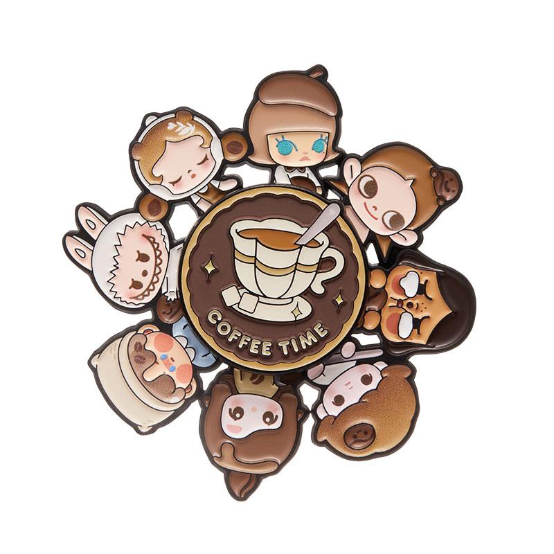 New POP MART Bubbles Cute Bean Coffee Factory Collection Spin Badge Trend Based Products PPMT-2508-0060