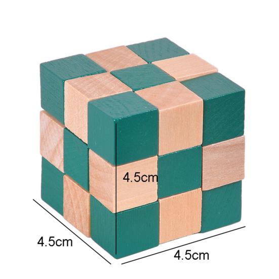 Wooden Dragons Wagging Tail Cubic Puzzles Kongming Lock Brain Teaser Kids Toy