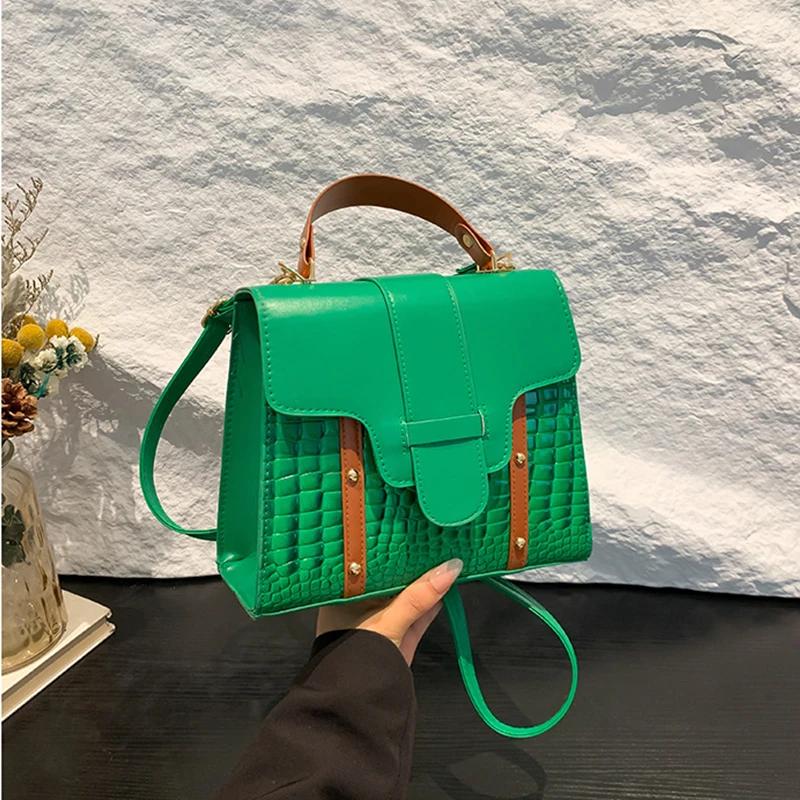 Stone Pattern Rivet Handheld Bag  Versatile Crossbody Bag  One Shoulder  Elegant and High-end  New