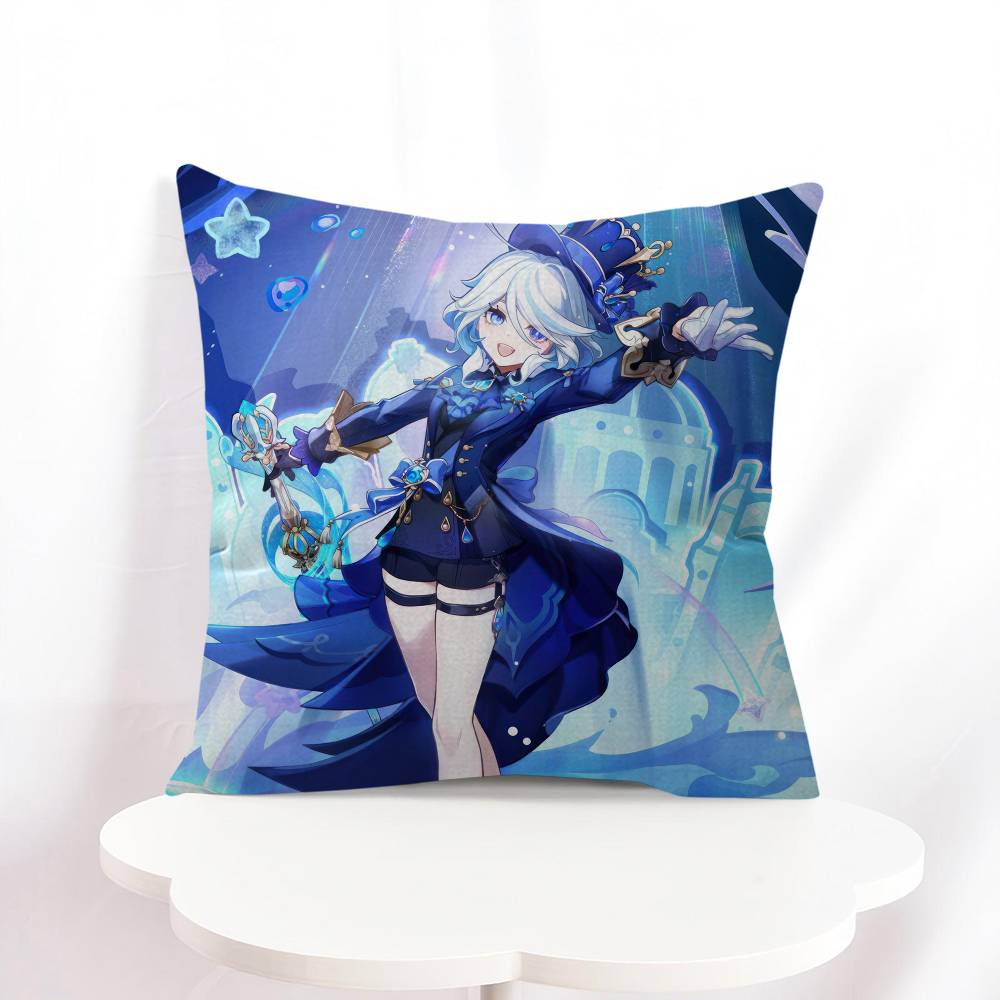 

F-Furina Cartoon Pillow Cover Sofa Cushion Cover Home Room Decoration Children Gift 16x16Inch