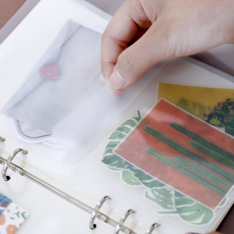 A5/A6 Loose-Leaf Storage Album: Frosted Transparent Bag with Stickers & 6-Hole Options