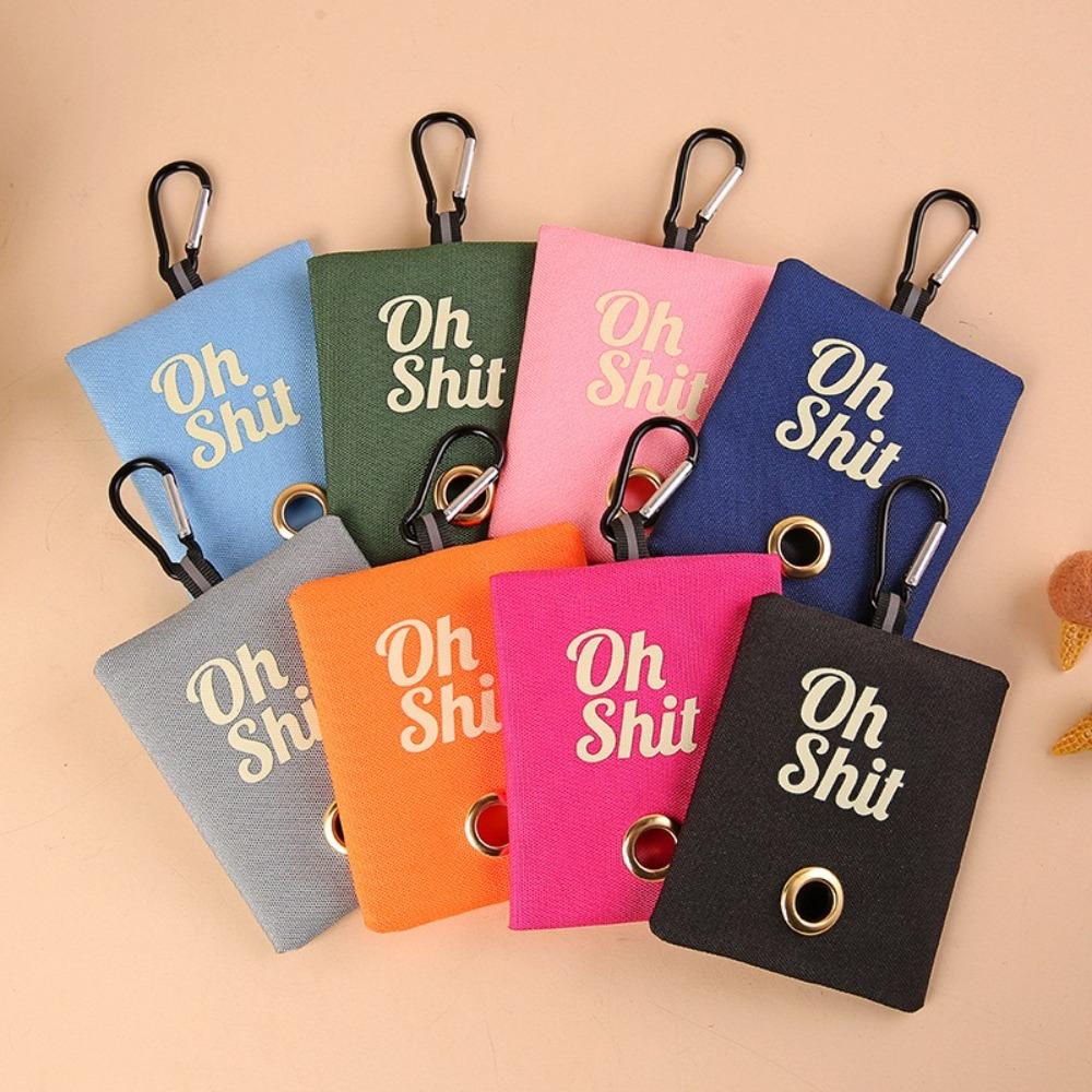 New Dog Poop Garbage Bags Organizer Canvas with Buckle Poop Bag Dispenser Pets Supplies Portable Waste Bag Holder for Puppy Cat