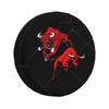 Red Angry Bull Print Car Tire Dust Cover SUV Truck Travel Trailer,Waterproof Tires 14" 15" 16" 17" Wheel Cover Spare Tire Cover