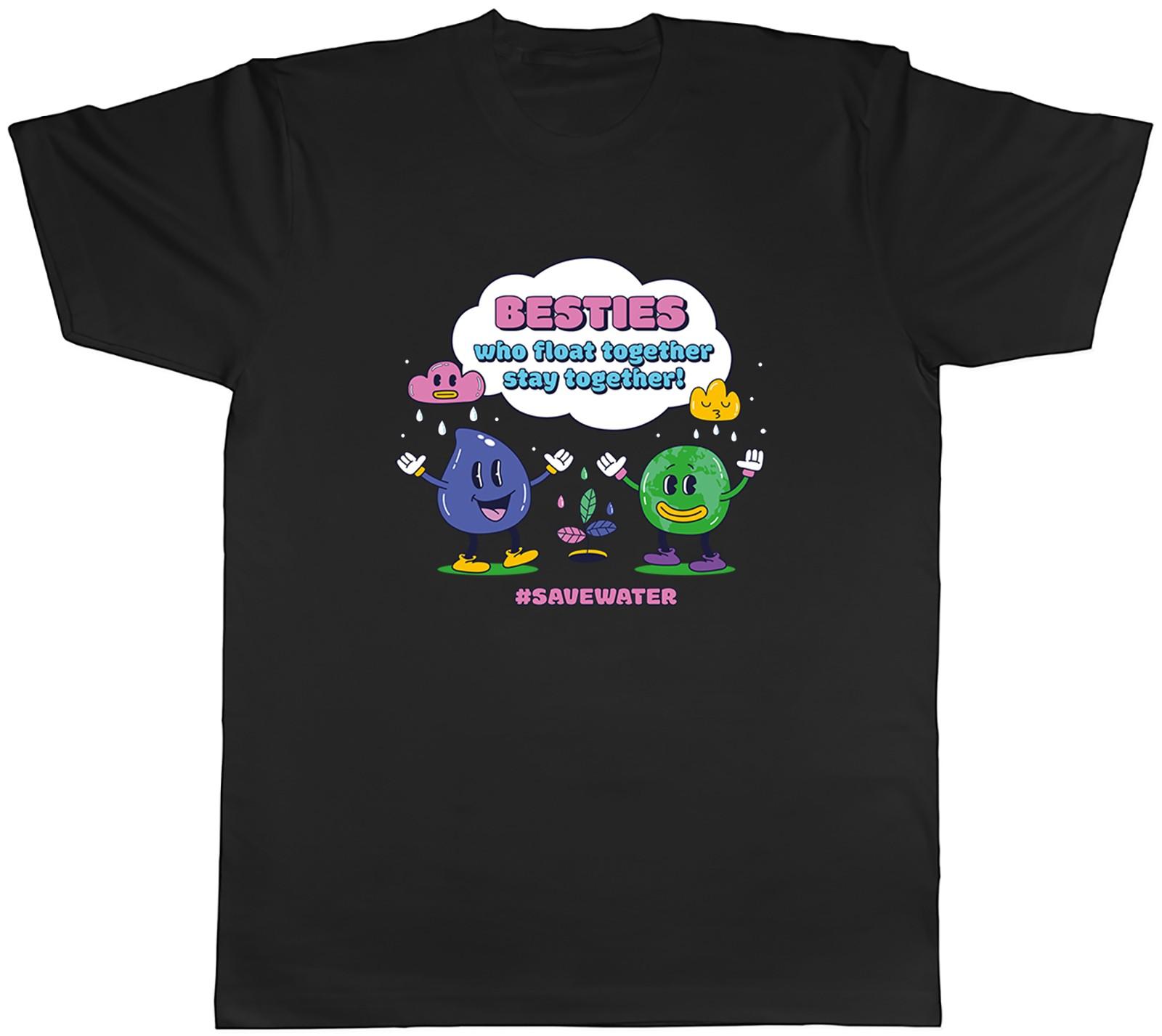 Save Water Besties who Float Together Mens T-Shirt Tee Gift Top M