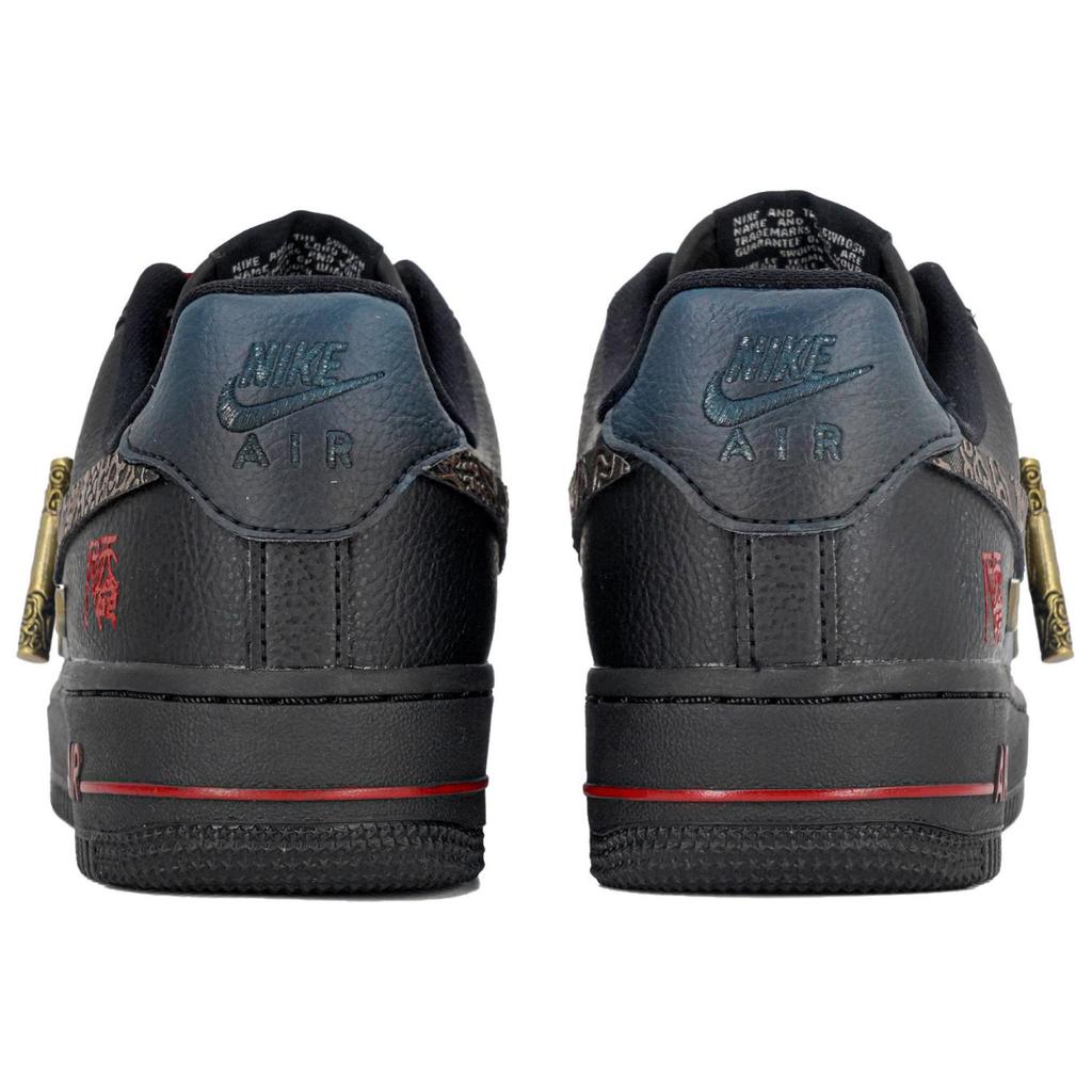 Nike Air Force 1 Slip Resistant Abrasion Resistant Low Top Skateboard Shoes Unisex Black Gold CW2288-001(Team113-S-BOX)
