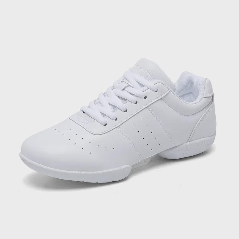 Kinder Wettkampf Aerobic Cheerleading Schuhe - Weiche, Rutschfeste Weiße Schuhe für Training und Wettkämpfe