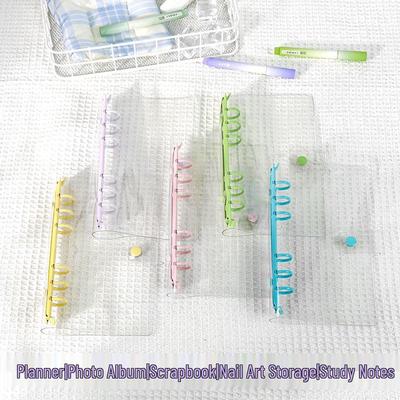 Neues transparentes PVC 6-Ring-Fotoalbum mit losen Blättern und Tagebuch, A5/A6 Softcover