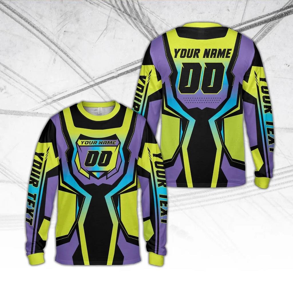 T-shirt Sportiva da Uomo a Manica Lunga Girocollo con Stampa 3D Autunno e Inverno