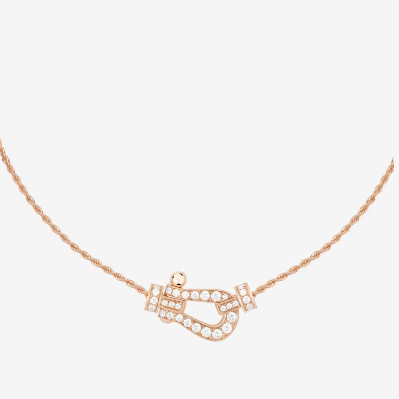 Fred Force10 Zodiac Horseshoe Necklace, Women s Rose Gold Choker with Full Diamond Inlay, DIY Couple Style. Advanced Version