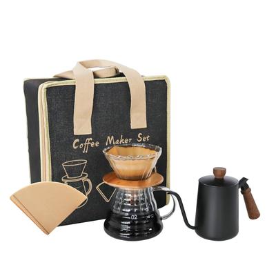 SOTECH Coffee Dripper Set Glass Coffee Pot with Shared Coffee Pot and Coffee Filter Bag Coffee Gift Set for Camping Filter - - (Includes Paper)