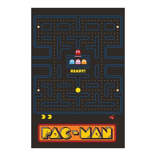 Coperta in Pile Labirinto Pac-Man nero