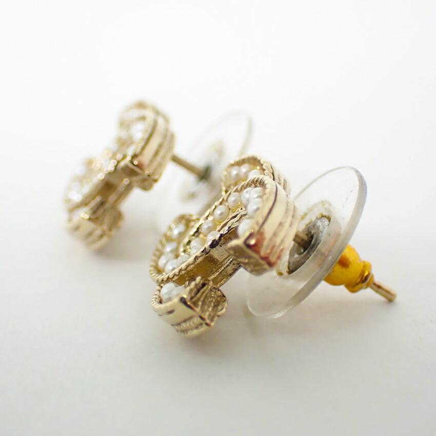 [Pre-owned] CHANEL Coco Mark Faux Pearl Earrings/j55-49