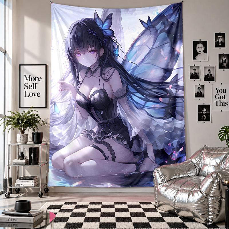 Tapisserie murale Art papillon Tissu suspendu Couverture de fond décorative pour la décoration de pièce