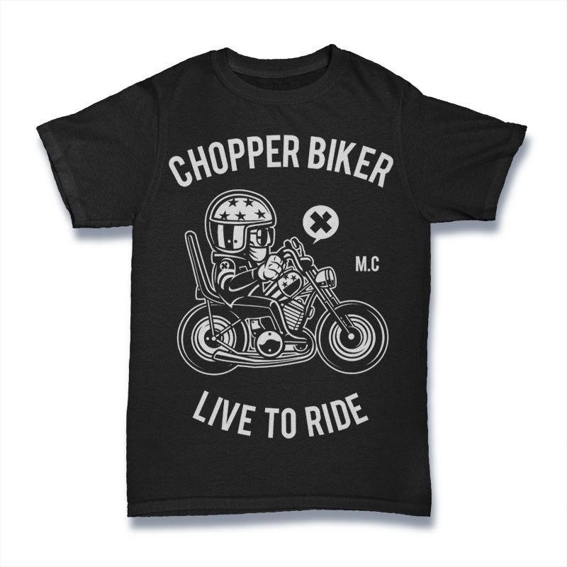 Chopper Biker T-Shirt. 100% Cotton Premium Tee NEW