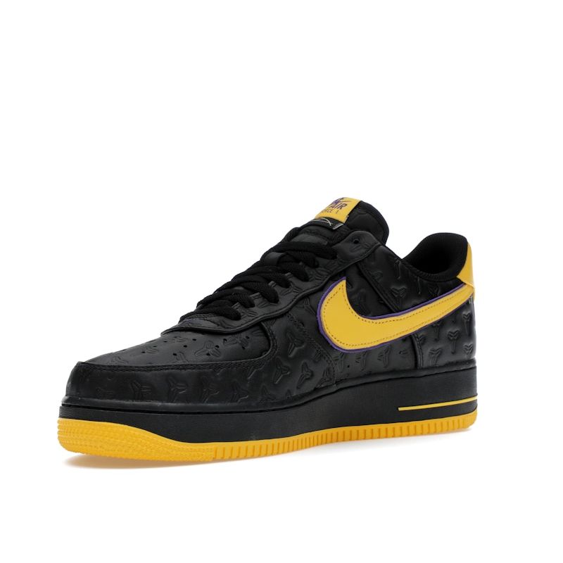 Nike Kobe Bryant X Air Force 1 Low Lakers Away Numbered Men Sneakers Black Varsity-Maize Varsity-Purple HV5122-001