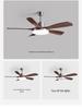 Wabi-Sabi Walnut Ceiling Fan with Full-Spectrum Light - Ideal for Chinese-Style Dining Rooms and Living Areas