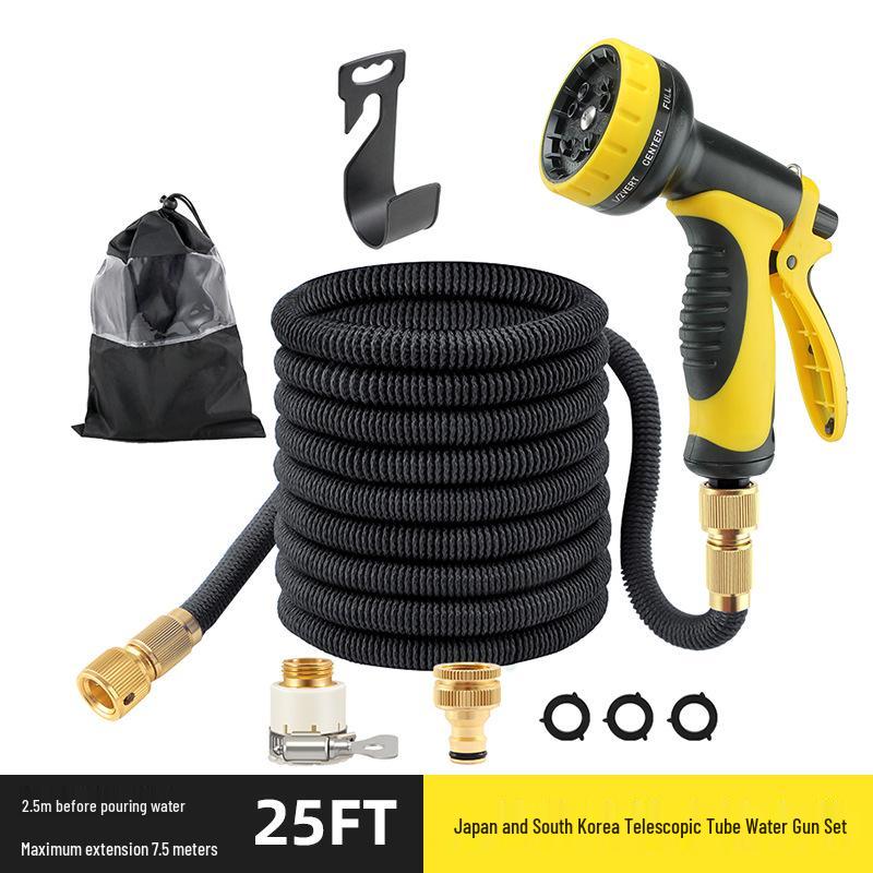 High-Pressure Explosion-Proof Retractable Garden Hose with Watering Nozzle