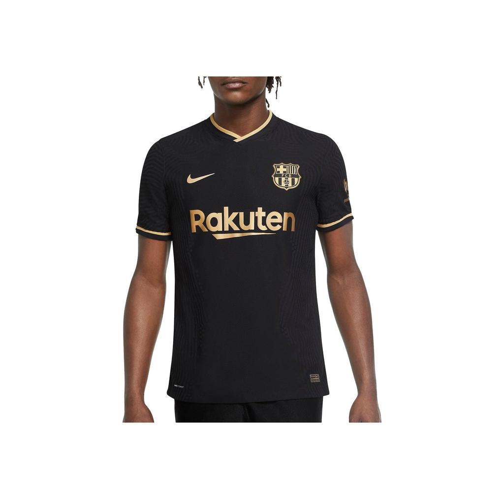 Nike FC Barcelona Away Player Version Quick-Dry Breathable Short Sleeve Soccer Jersey Men Tops Black CD4184-011